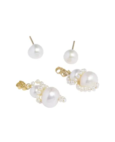 Completedworks Серьги из жемчуга и переработанного золота с позолотой - Артикул: P213
