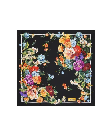 Dolce&Gabbana Хустка Каре з шовку з квітковим принтом - Артикул: FN092R-GDC7B
