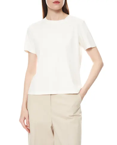 Yves Salomon Футболка з бавовняно-шовкового трикотажу - Артикул: 26EFH03458L01W