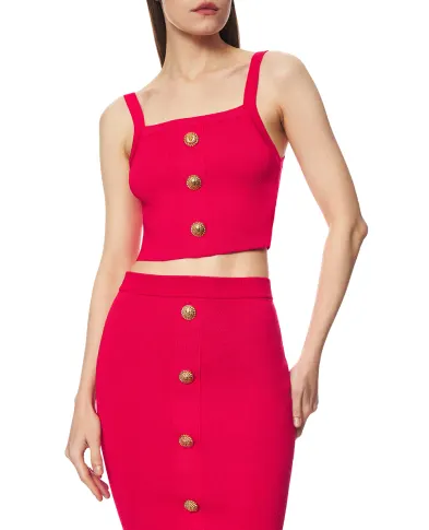 Balmain В'язаний топ-бралет з гудзиками - Артикул: GF1AA415KJ43