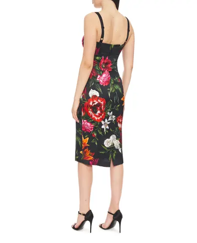 Dolce&Gabbana Сукня з атласу з квітковим принтом - Артикул: F6TZYT-FSIB2