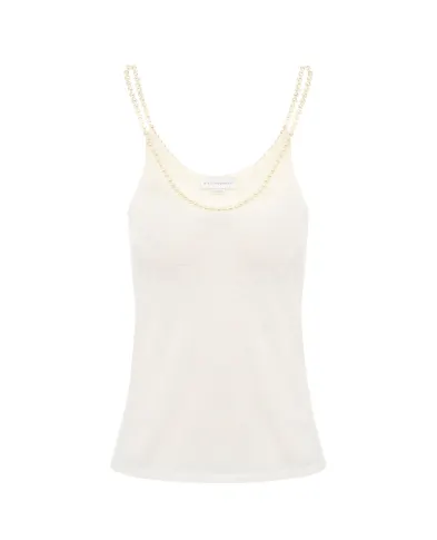 Stella McCartney Топ із перлинними бретелями - Артикул: 6J04323SQA29