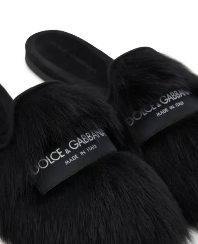 Dolce&Gabbana Шльопанці з овчини та замші - Артикул: CI0224-A9Y93