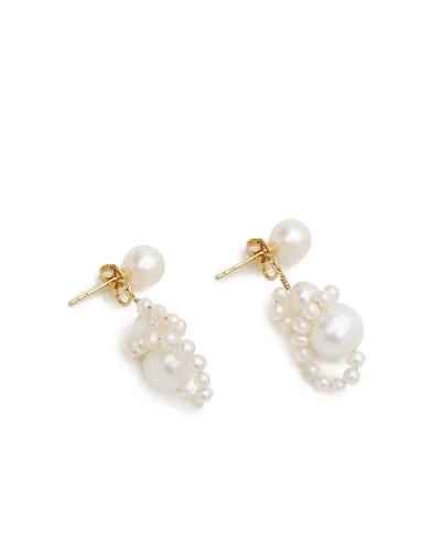 Completedworks Сережки з перлів та переробленого золота з позолотою - Артикул: P213