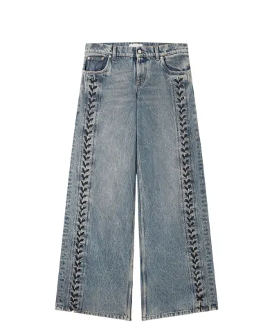 Stella McCartney Джинсы широкие на шнуровке - Артикул: 6D04563SQH47