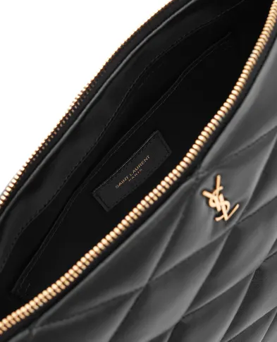 Saint Laurent Кожанная стеганная косметичка - Артикул: 834481-1EL07