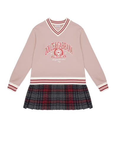 Dolce&Gabbana Дитяча сукня з футера в клітину таран - Артикул: L5JDAK-G7PHB-B