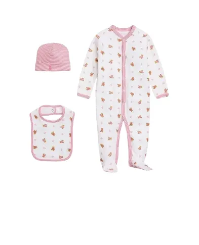 Polo Ralph Lauren Подарочный набор  (человечек, шапочка, слюнявчик) - Артикул: 310945860001