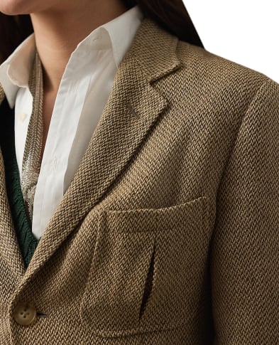 Ralph Lauren Collection Твидовый пиджак Ronan из льна - Артикул: 290P00362001