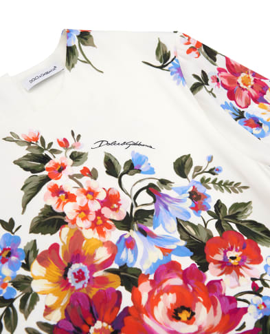 Dolce&Gabbana Детское платье с цветочным принтом - Артикул: L53DF0-FSA8P-B