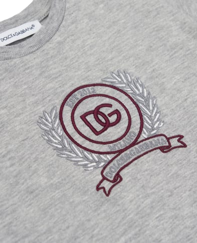 Dolce&Gabbana Детская футболка с вышивкой логотипа - Артикул: L1JTEY-G7PVA