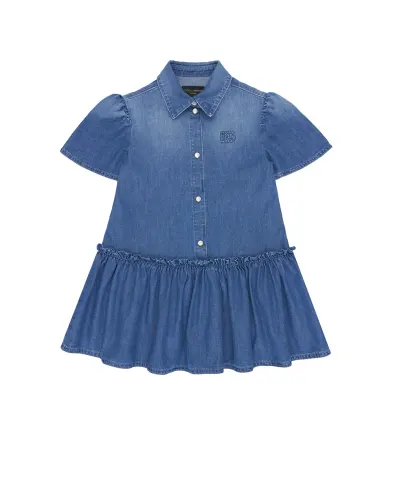 Dolce&Gabbana Дитяча джинсова сукня з вишивкою логотипу - Артикул: L54DO6-LDD55-S