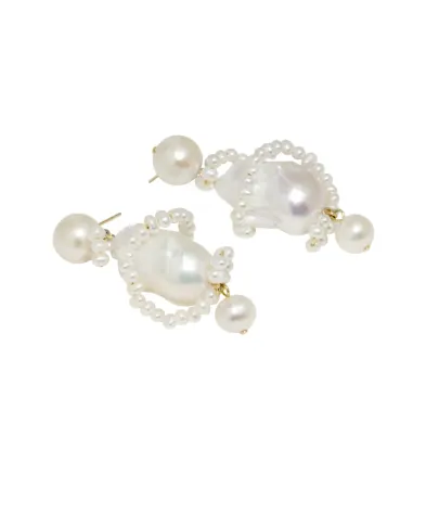 Completedworks Серьги из жемчуга и переработанного золота с позолотой - Артикул: P161