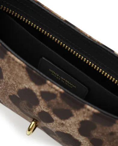 Dolce&Gabbana Сумка на плечо Lock с леопардовым принтом - Артикул: BB7891-A0007