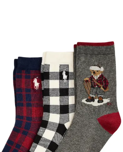 Polo Ralph Lauren Детские носки Polo Bear (3 пары) - Артикул: 443P03158001