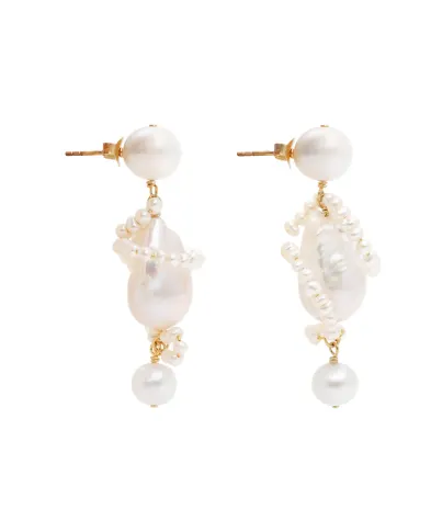 Completedworks Сережки з перлів та переробленого золота з позолотою - Артикул: P161