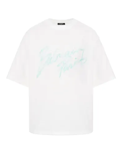 Balmain Свободная футболка с принтом Balmain Paris Brush - Артикул: GF1EG110BD41
