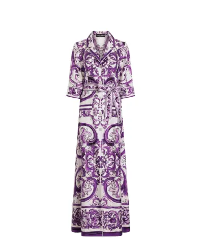 Dolce&Gabbana Платье из шелка с принтом - Артикул: F0AH2T-HI1S5