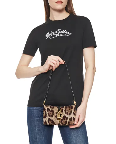 Dolce&Gabbana Сумка на плечо Lock с леопардовым принтом - Артикул: BB7891-A0007