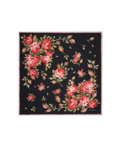 Dolce&Gabbana Шовкова хустка з квітковим принтом - Артикул: FN090R-GDDPL