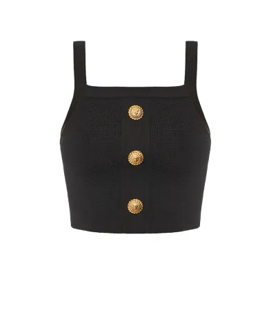 Balmain Вязаный топ-бралетт с пуговицами - Артикул: GF1AA415KJ43