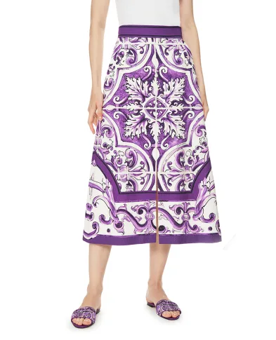 Dolce&Gabbana Спідниця з принтом майоліки - Артикул: F4CM1T-FP9AK