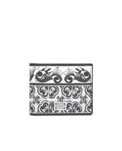 Dolce&Gabbana Шкіряний портмоне з принтом Majolica - Артикул: BP3102-AN719