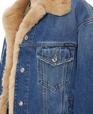 Dolce&Gabbana Куртка джинсовая с кроличим мехом - Артикул: F9S89D-G8NV4
