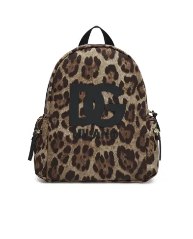 Dolce&Gabbana Детский рюкзак с леопардовым принтом - Артикул: EB0206-AJ555