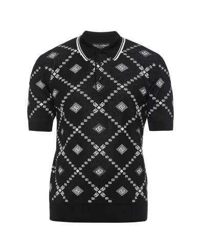 Dolce&Gabbana Джемпер-поло з вовни та шовку - Артикул: GXZ02T-JGMA7
