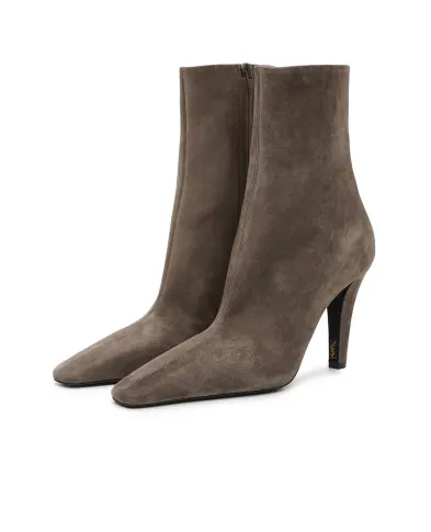 Saint Laurent Ботильоны JILL из телячьей замши - Артикул: 806674-27DAB