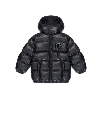 Dolce&Gabbana Дитячий пуховик з монограмою логотипу - Артикул: L4JB6F-G7PK1-S