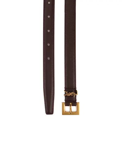 Saint Laurent Шкіряний ремінь Monogram narrow - Артикул: 554465-BOO0W