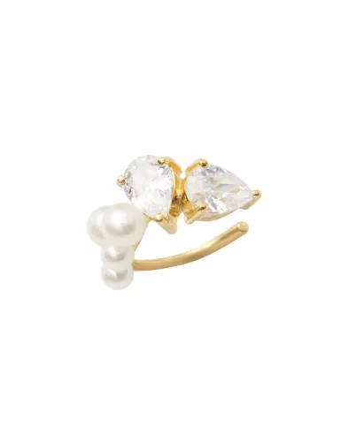 Completedworks Серьга-кафф з переробленого золота з перлами і цирконієм - Артикул: P53