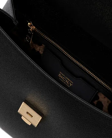 Dolce&Gabbana Кожаная сумка Sicily Large - Артикул: BB6002-B1001