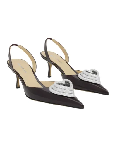 Mach&Mach Туфлі TRIPLE HEART із лакованої телячої шкіри з кристалами - Артикул: R26-S1082-65-PAT-PLB