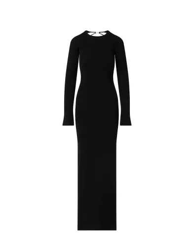 Mach&Mach Сукня максі з відкритою спиною - Артикул: PF25-KD150-KNT-BLK