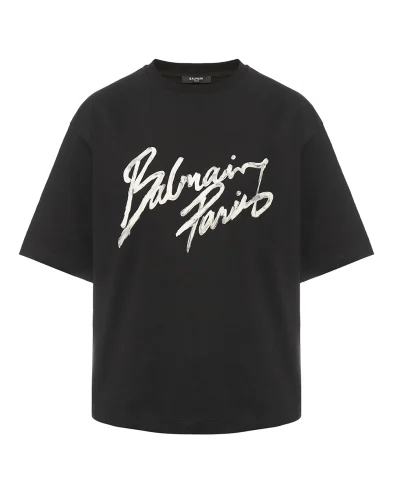 Balmain Вільна футболка з принтом Balmain Paris Brush - Артикул: GF1EG110BD41