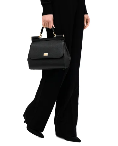 Dolce&Gabbana Кожаная сумка Sicily Large - Артикул: BB6002-B1001