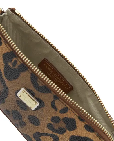 Dolce&Gabbana Дитяча сумка з телячої шкіри з леопардовим принтом - Артикул: EB0268-A0239