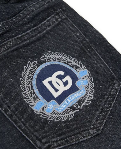 Dolce&Gabbana Детские джинсы с вышивкой логотипа - Артикул: L42F85-LDD39-B