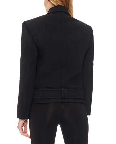 Balmain Двобортне вкорочене пальто із вовни - Артикул: FF1UA095WD10