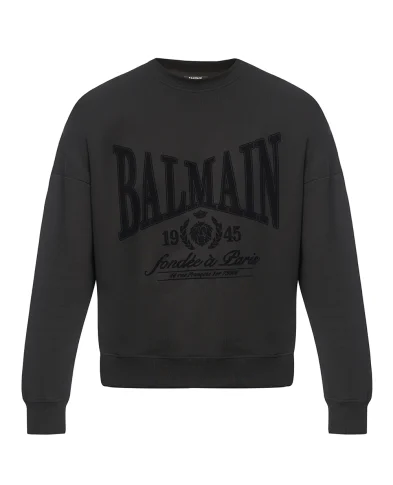 Balmain Свитшот с бархатным логотипом - Артикул: GH1JS191GF46