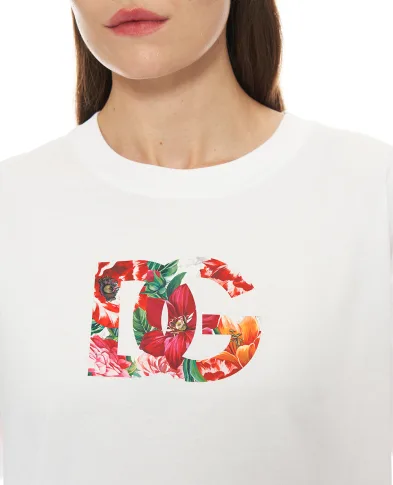 Dolce&Gabbana Футболка з квітковим принтом - Артикул: F8V57T-GDC7S