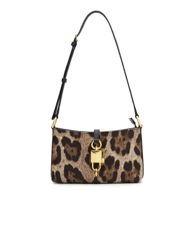 Dolce&Gabbana Сумка на плечо Lock с леопардовым принтом - Артикул: BB7891-A0007