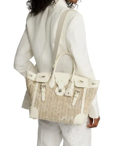 Ralph Lauren Collection Сумка из джутовой смеси Soft Ricky 33 Herringbone - Артикул: 435977803001