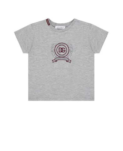 Dolce&Gabbana Детская футболка с вышивкой логотипа - Артикул: L1JTEY-G7PVA