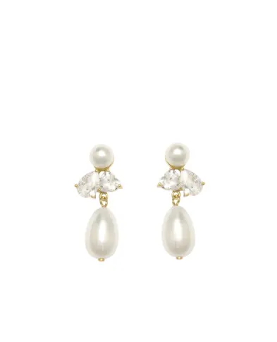 Completedworks Серьги из переработанного золота с жемчугом и цирконием - Артикул: P98