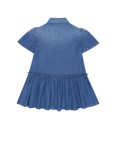 Dolce&Gabbana Дитяча джинсова сукня з вишивкою логотипу - Артикул: L54DO6-LDD55-S