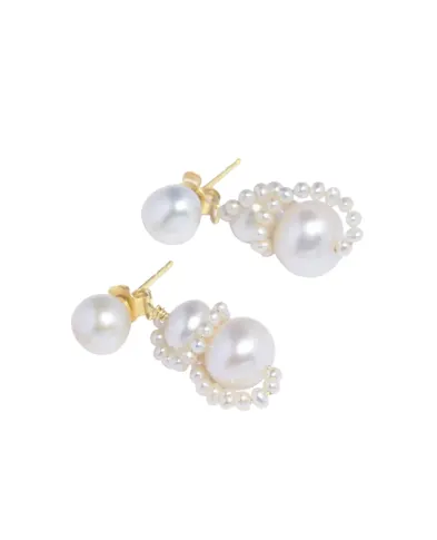 Completedworks Серьги из жемчуга и переработанного золота с позолотой - Артикул: P213